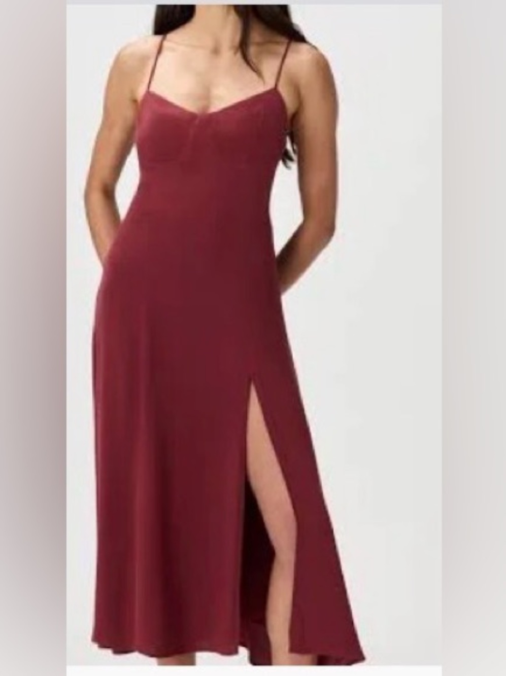 SHEIN Burgundy Midi Dress